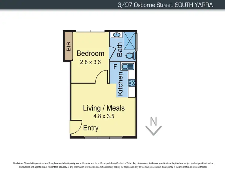 Floorplan of Homely apartment listing, 3/97 Osborne Street, South Yarra VIC 3141