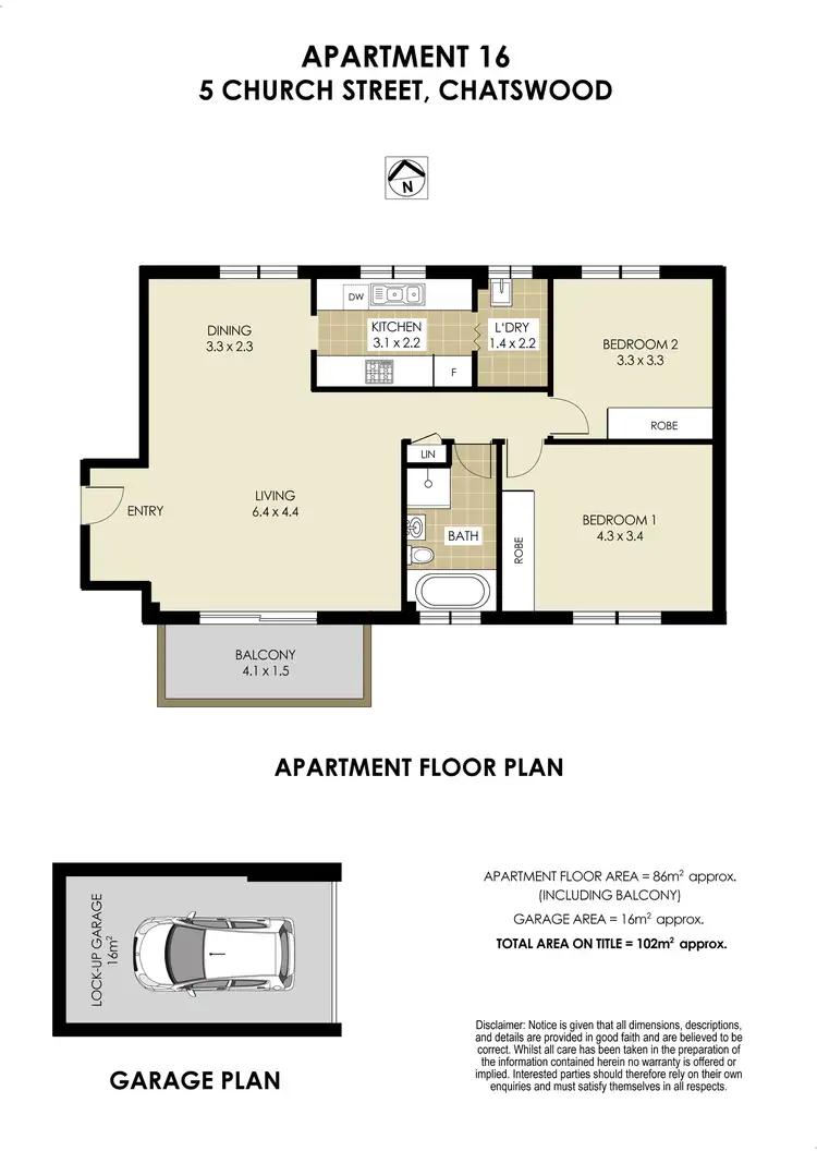 Floorplan of Homely unit listing, 16/5 Church Street, Chatswood NSW 2067
