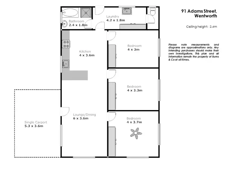 Floorplan of Homely house listing, 91 Adams Street, Wentworth NSW 2648