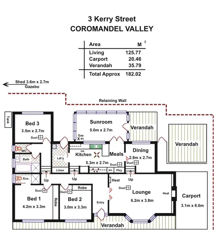 Floorplan of Homely house listing, 3 Kerry Street, Coromandel Valley SA 5051