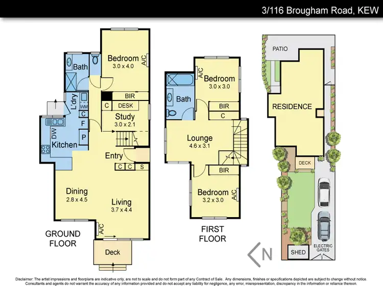 Floorplan of Homely townhouse listing, 3/116 Brougham Street, Kew VIC 3101
