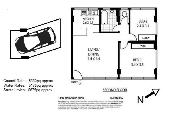 Floorplan of Homely apartment listing, 12/60 Maroubra Road, Maroubra NSW 2035