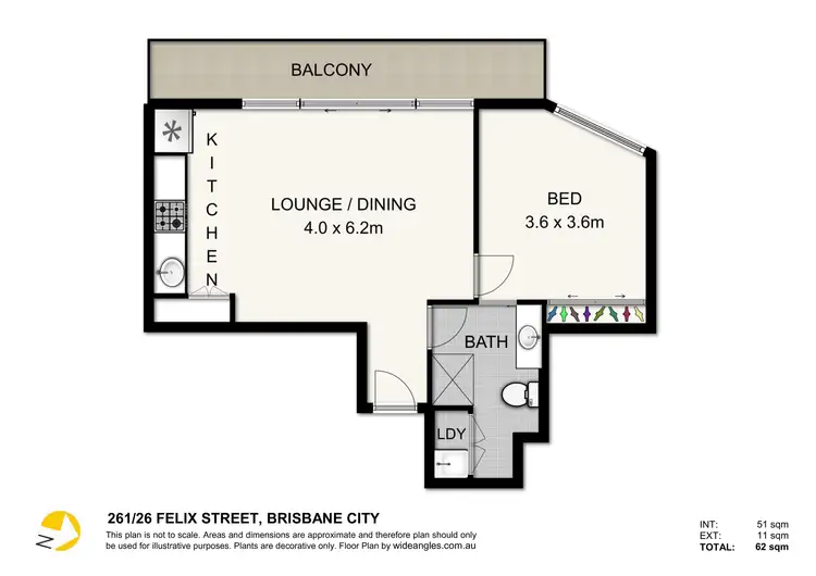 Floorplan of Homely apartment listing, 261/26 Felix Street, Brisbane City QLD 4000