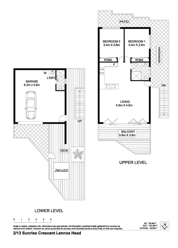 Floorplan of Homely semi-detached listing, 2/13 Sunrise Crescent, Lennox Head NSW 2478