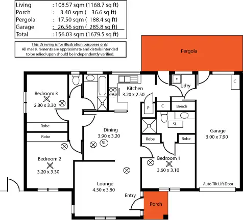 Floorplan of Homely unit listing, 1/1 Denning Street, Hawthorn SA 5062