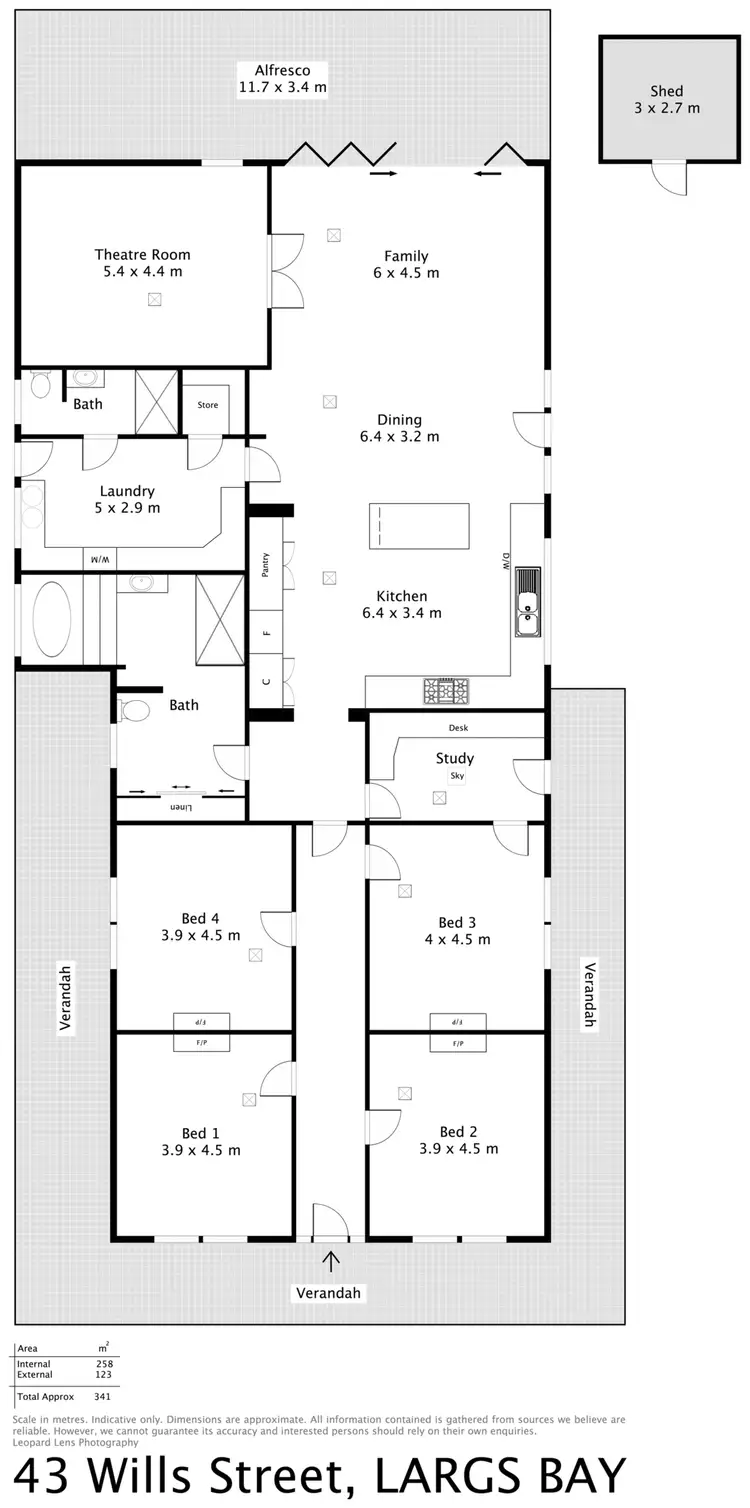 Floorplan of Homely house listing, 43 Wills Street, Largs Bay SA 5016
