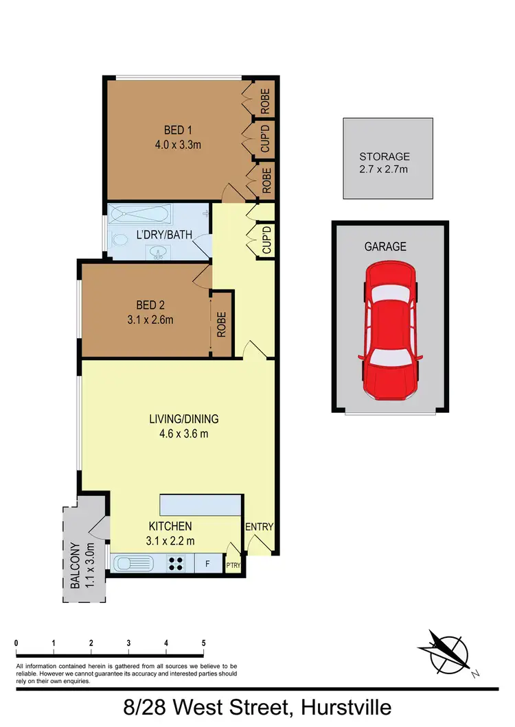 Floorplan of Homely unit listing, 8/28 West Street, Hurstville NSW 2220