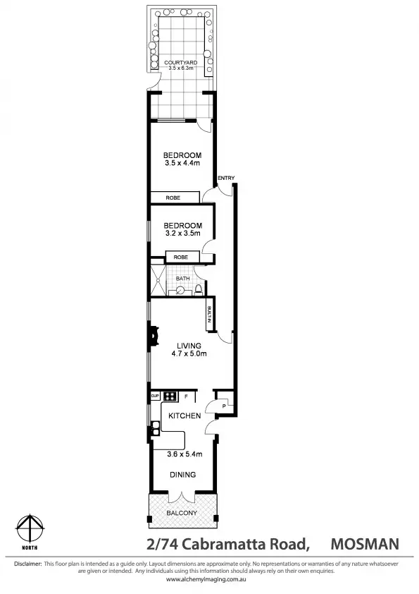 Floorplan of Homely apartment listing, 2/74 Cabramatta Road, Mosman NSW 2088