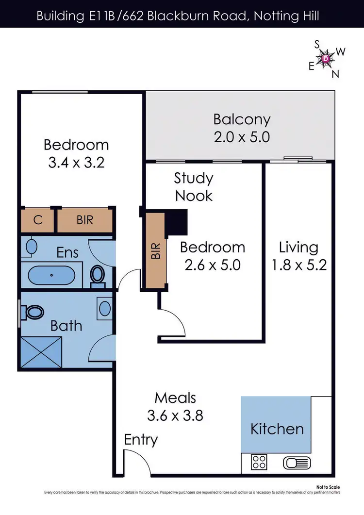 Floorplan of Homely apartment listing, E11B/662 Blackburn Road, Notting Hill VIC 3168