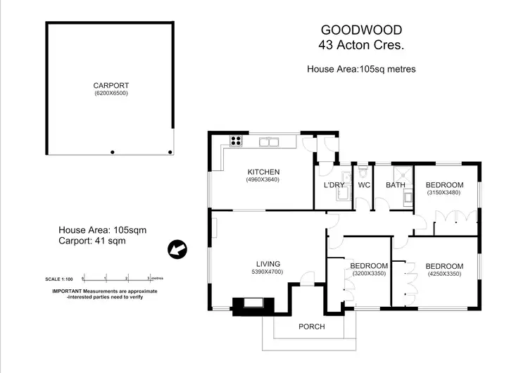 Floorplan of Homely house listing, 43 Acton Crescent, Goodwood TAS 7010
