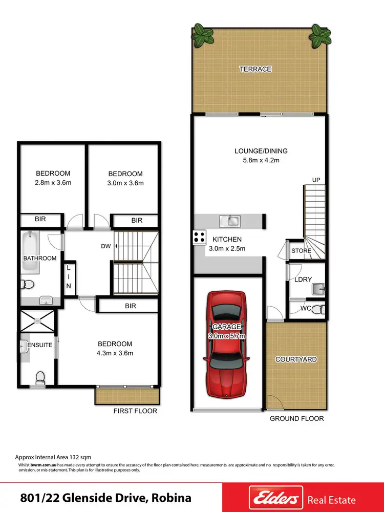 Floorplan of Homely townhouse listing, 801/22-34 Glenside Drive, Robina QLD 4226