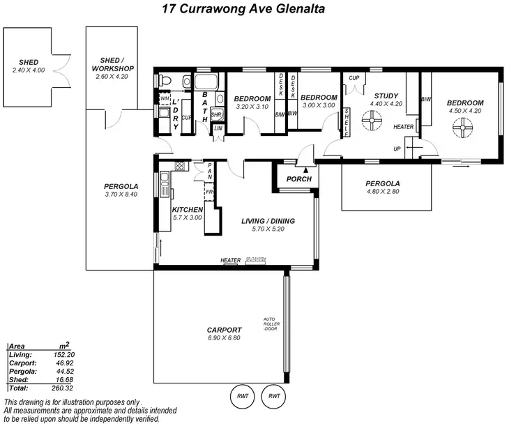 Floorplan of Homely house listing, 17 Currawong Avenue, Glenalta SA 5052