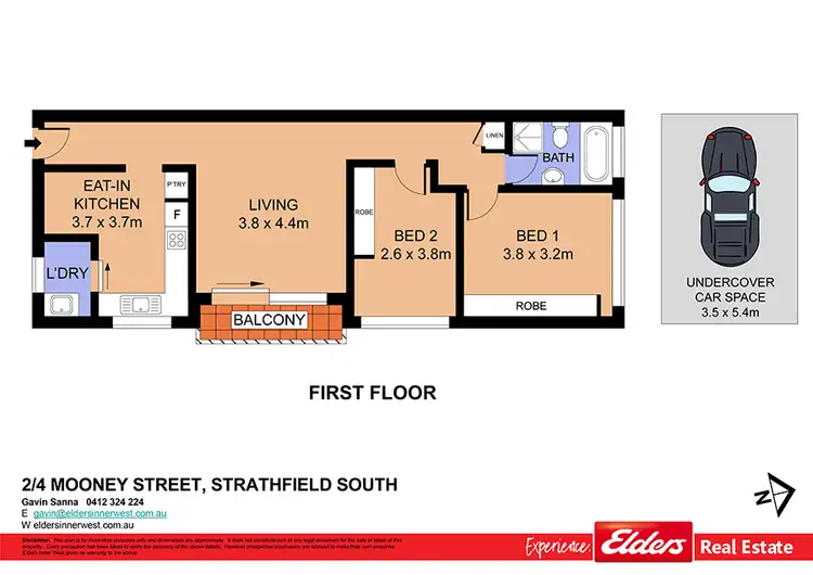 Floorplan of Homely unit listing, 2/4 Mooney Street, Strathfield South NSW 2136