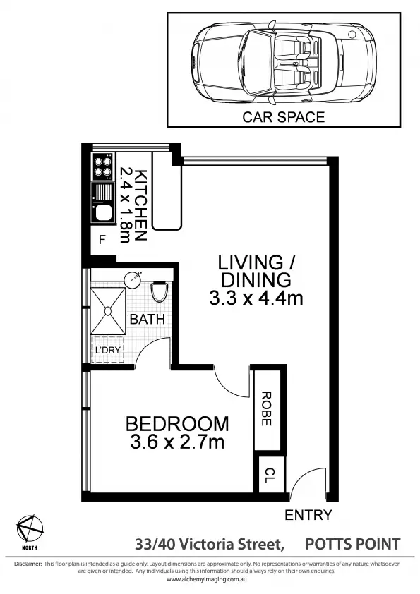 Floorplan of Homely apartment listing, 33/40 Victoria Street, Potts Point NSW 2011