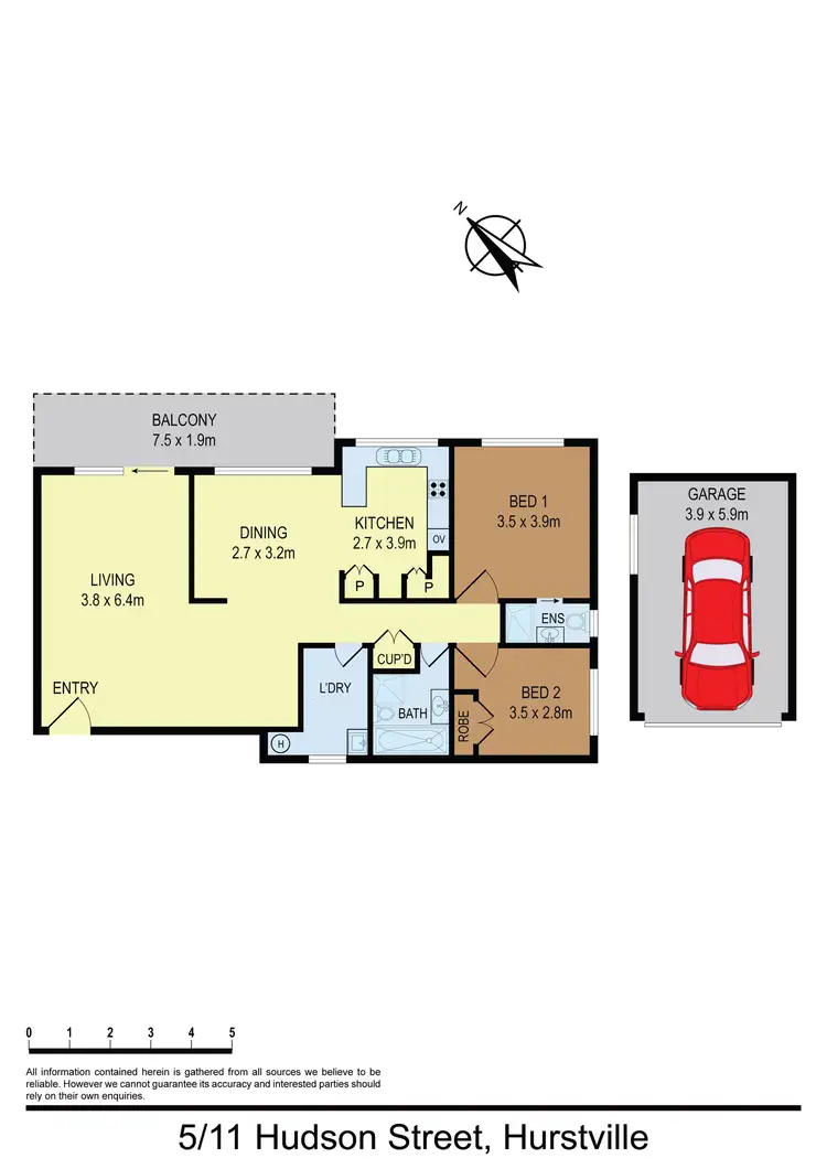 Floorplan of Homely unit listing, 5/11-13 Hudson Street, Hurstville NSW 2220