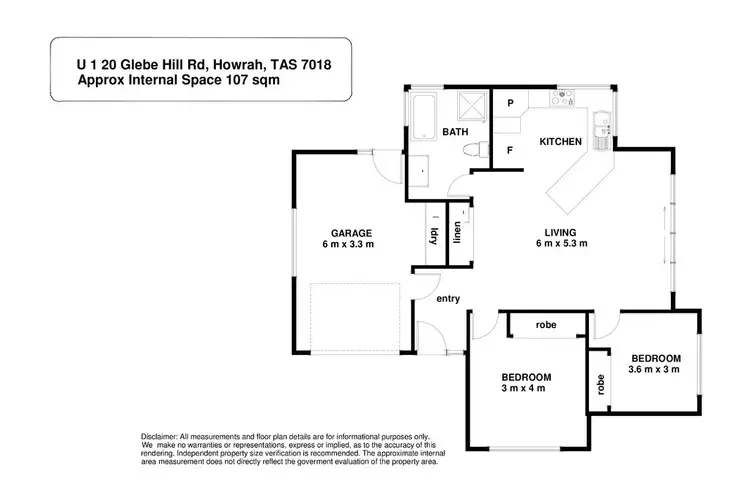 Floorplan of Homely house listing, 1/20 Glebe Hill Road, Howrah TAS 7018