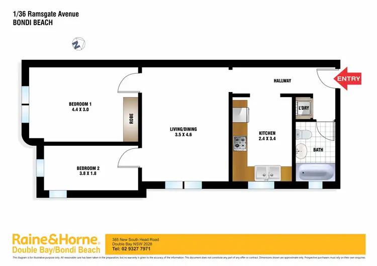 Floorplan of Homely apartment listing, 1/36 Ramsgate Avenue, Bondi Beach NSW 2026
