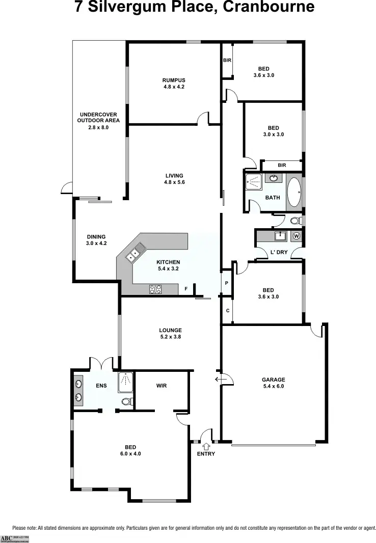Floorplan of Homely house listing, 7 Silvergum Place, Cranbourne VIC 3977