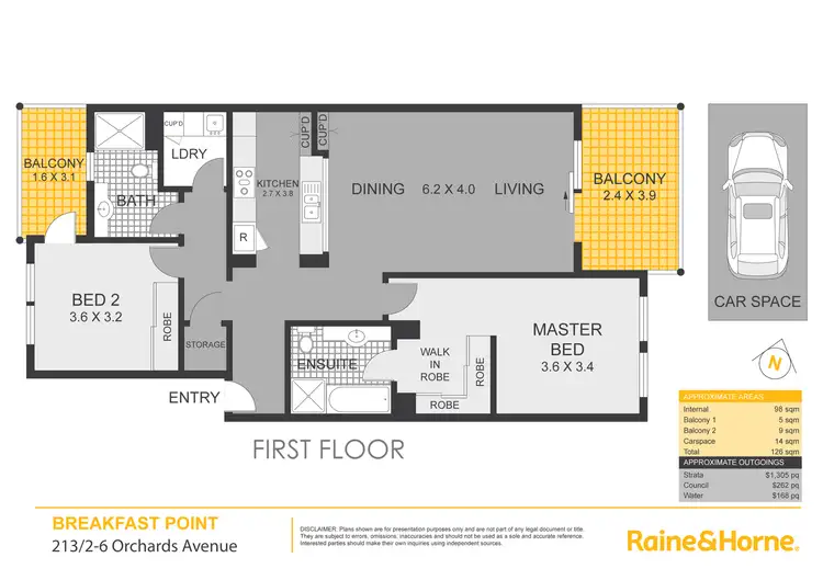 Floorplan of Homely apartment listing, 213/2-6 Orchards Avenue, Breakfast Point NSW 2137