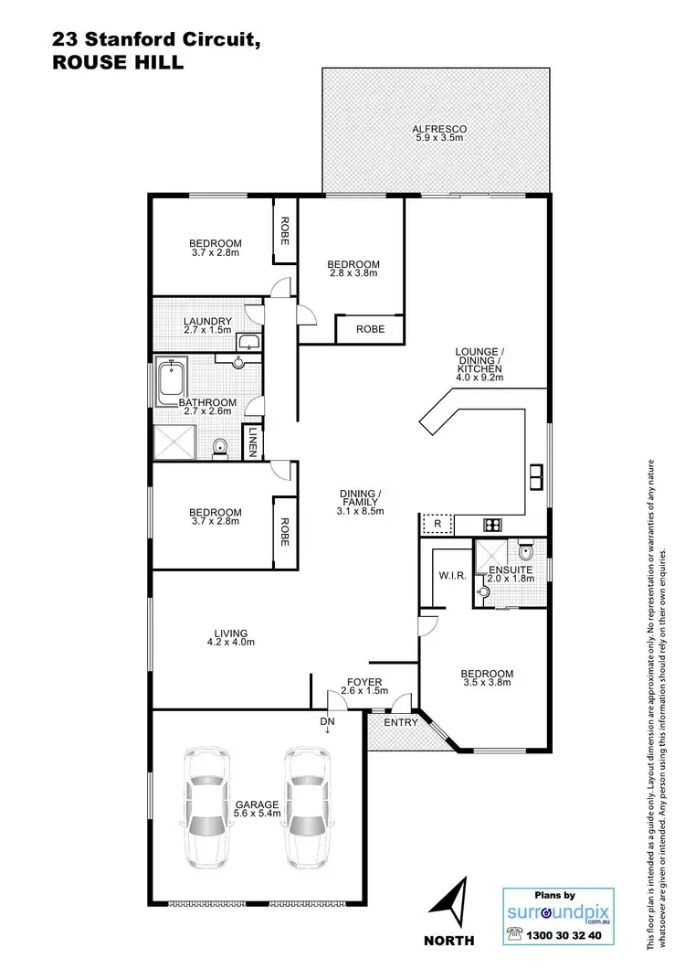 Floorplan of Homely house listing, 23 Stanford Circuit, Rouse Hill NSW 2155