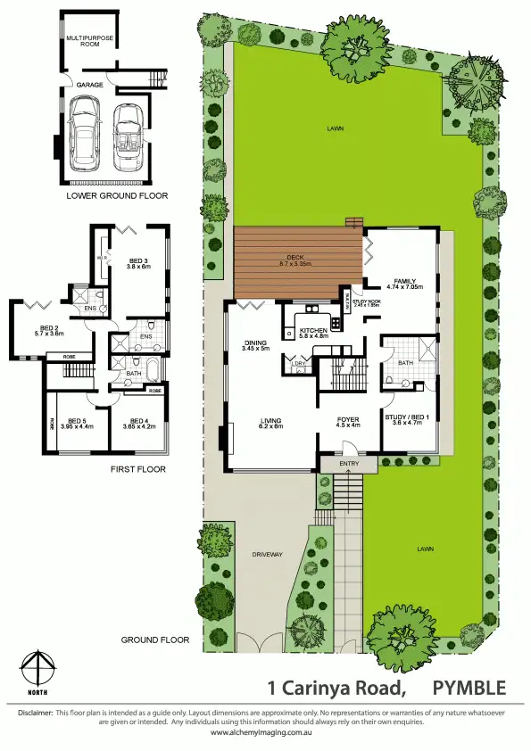 Floorplan of Homely house listing, 1 Carinya Road, Pymble NSW 2073