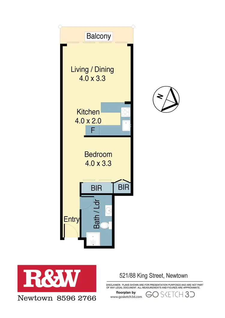 Floorplan of Homely unit listing, 521/88 King Street, Newtown NSW 2042