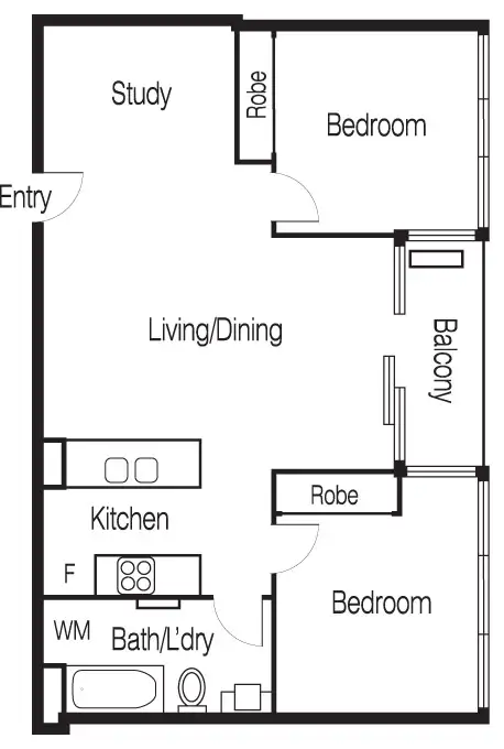 Floorplan of Homely apartment listing, 605/58 Jeffcott Street, West Melbourne VIC 3003