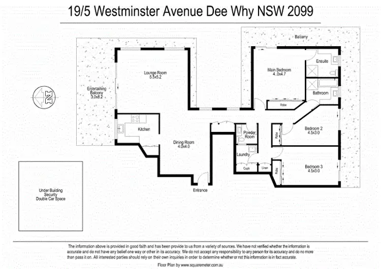 Floorplan of Homely apartment listing, 19/5 Westminster Avenue, Dee Why NSW 2099