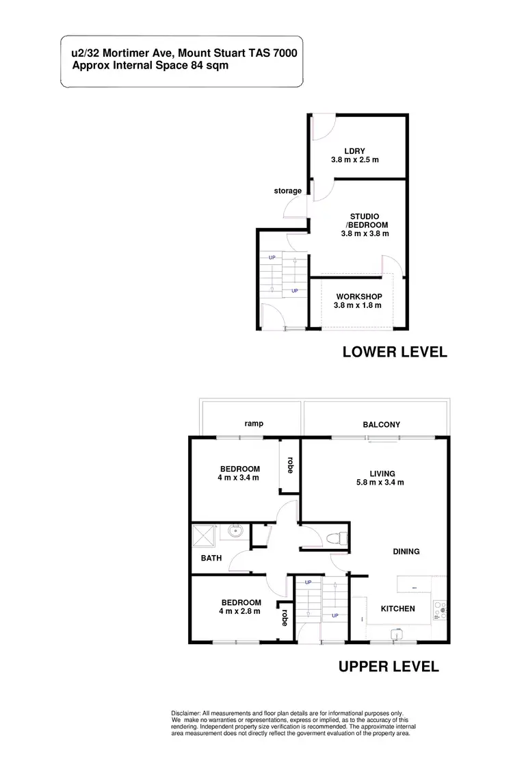 Floorplan of Homely townhouse listing, 2/32 Mortimer Avenue, Mount Stuart TAS 7000