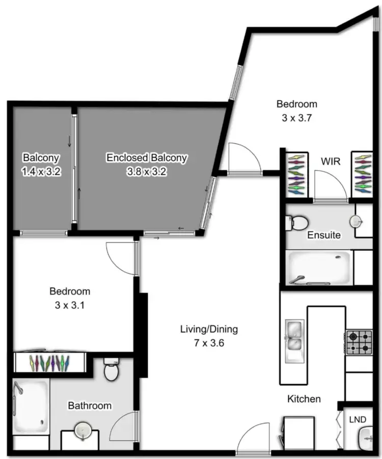 Floorplan of Homely apartment listing, 2707/108 Albert Street, Brisbane City QLD 4000