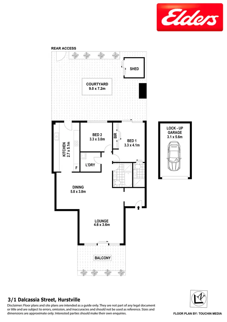 Floorplan of Homely apartment listing, 3/1 Dalcassia Street, Hurstville NSW 2220