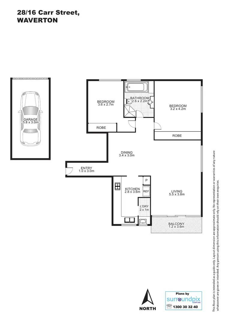 Floorplan of Homely unit listing, 28/16 Carr Street, Waverton NSW 2060