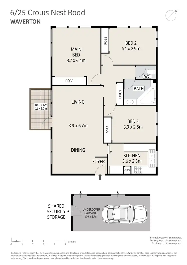 Floorplan of Homely apartment listing, 6/25 Crows Nest Road, Waverton NSW 2060