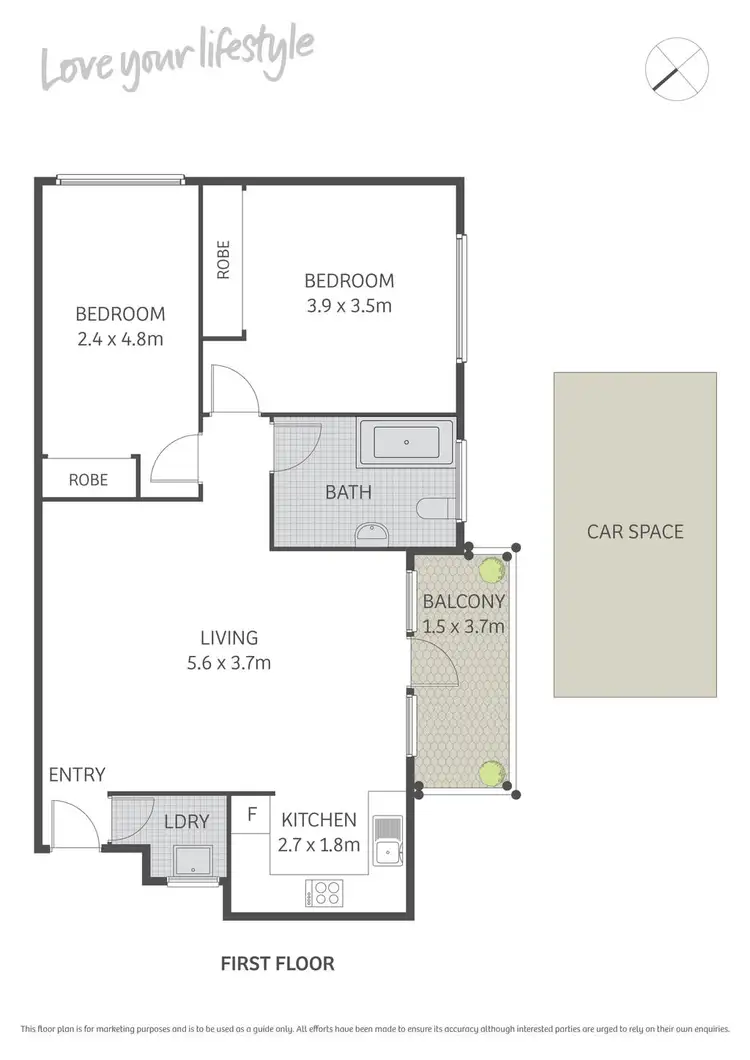 Floorplan of Homely apartment listing, 2/48 Rainbow Street, Kingsford NSW 2032