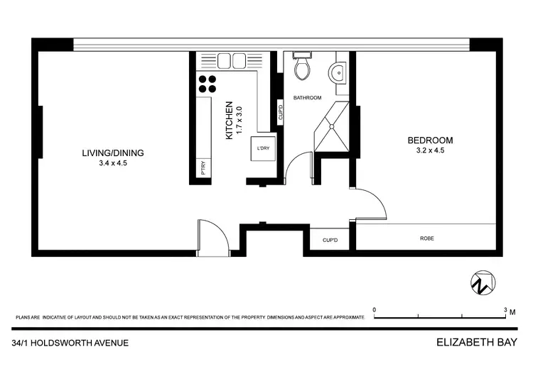 Floorplan of Homely apartment listing, 34/1 Holdsworth Avenue, Elizabeth Bay NSW 2011