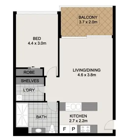 Floorplan of Homely apartment listing, 1910/128 Charlotte Street, Brisbane City QLD 4000