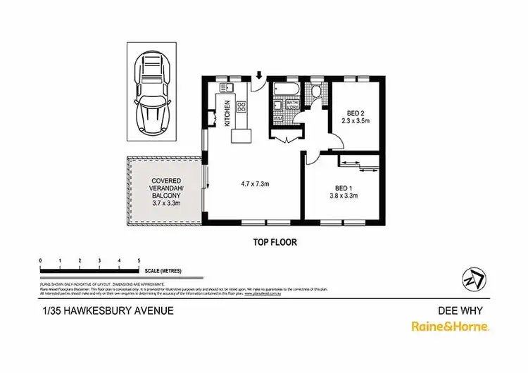Floorplan of Homely unit listing, 1/35 Hawkesbury Ave, Dee Why NSW 2099