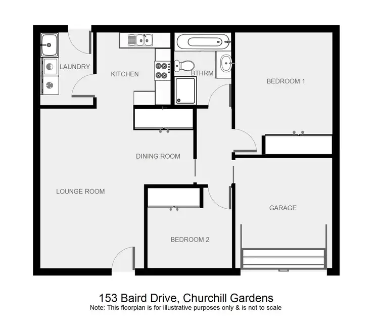 Floorplan of Homely semi-detached listing, 153 Baird Drive, Dubbo NSW 2830
