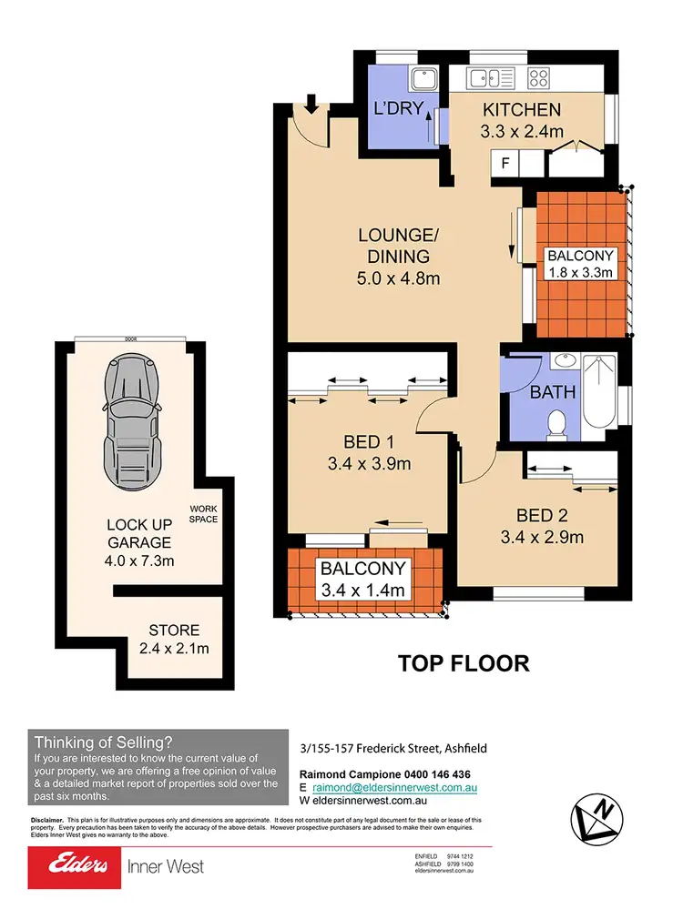 Floorplan of Homely unit listing, 3/155 Frederick Street, Ashfield NSW 2131