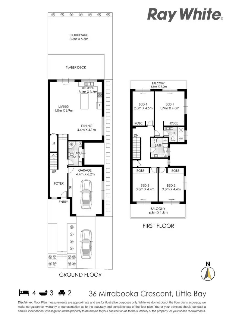 Floorplan of Homely semi-detached listing, 36a Mirrabooka Crescent, Little Bay NSW 2036