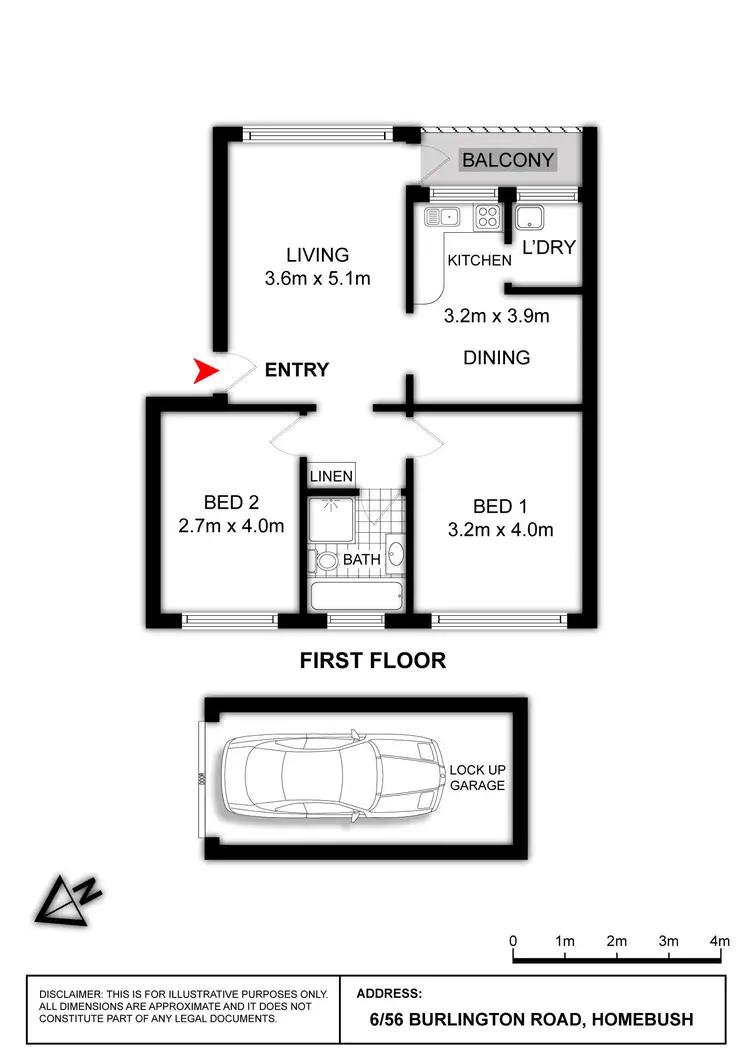 Floorplan of Homely apartment listing, 6/56 Burlington Road, Homebush NSW 2140