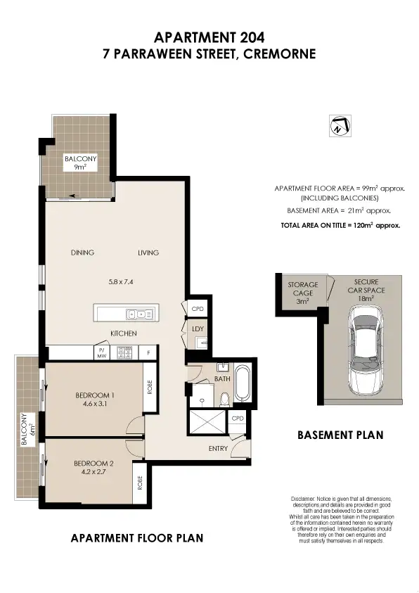 Floorplan of Homely unit listing, 204/7 Parraween Street, Cremorne NSW 2090