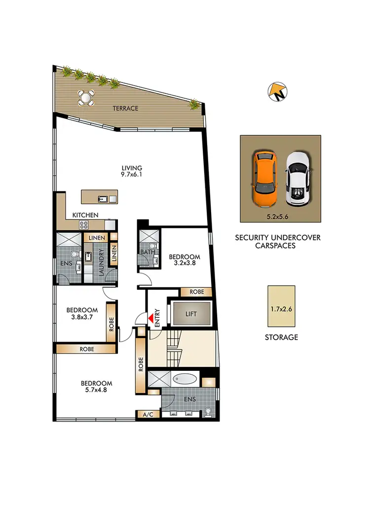Floorplan of Homely apartment listing, 6/5 Waverley Crescent, Bondi Junction NSW 2022