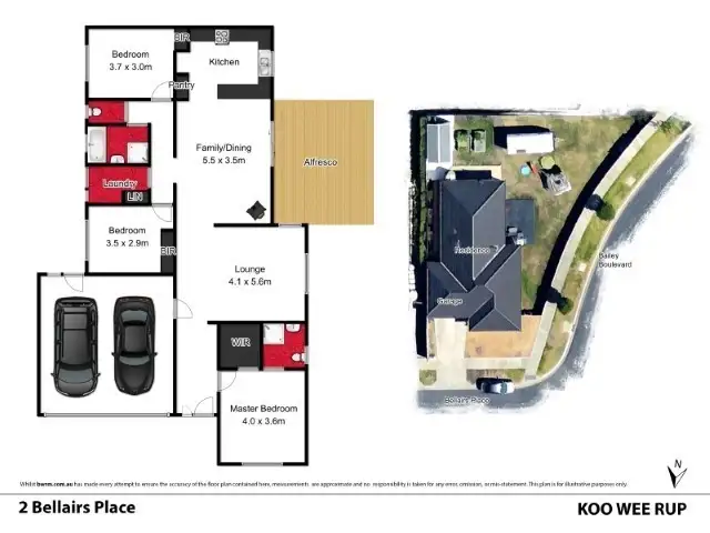 Floorplan of Homely house listing, 2 Bellairs Place, Koo Wee Rup VIC 3981