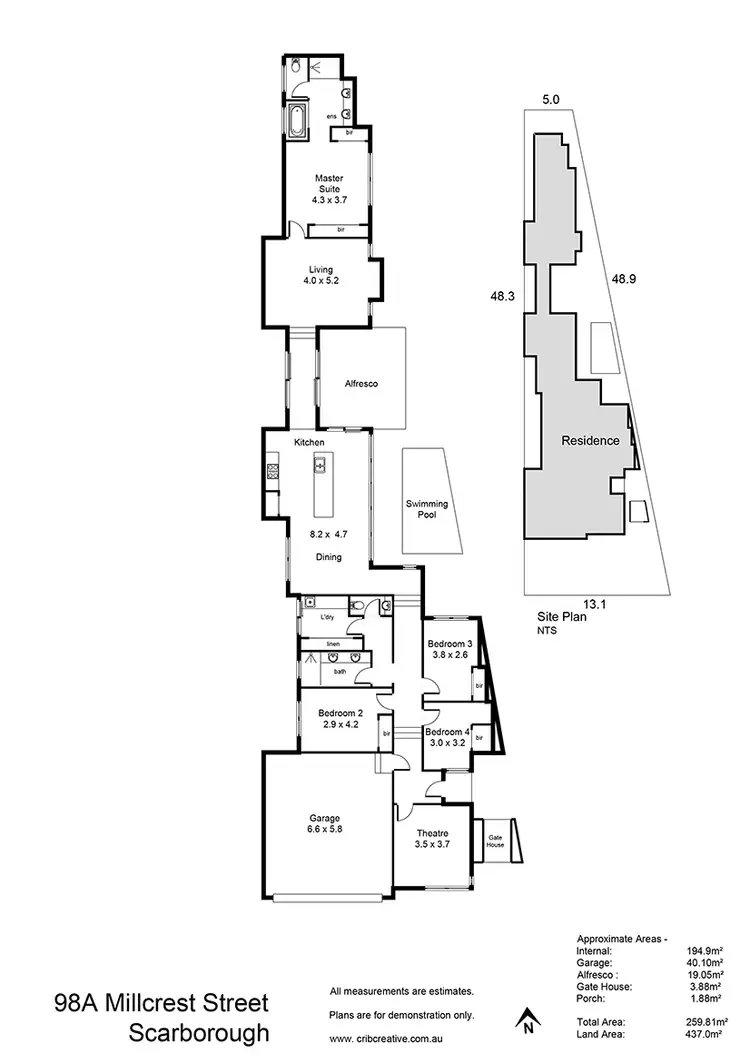 Floorplan of Homely house listing, 98A Millcrest Street, Scarborough WA 6019