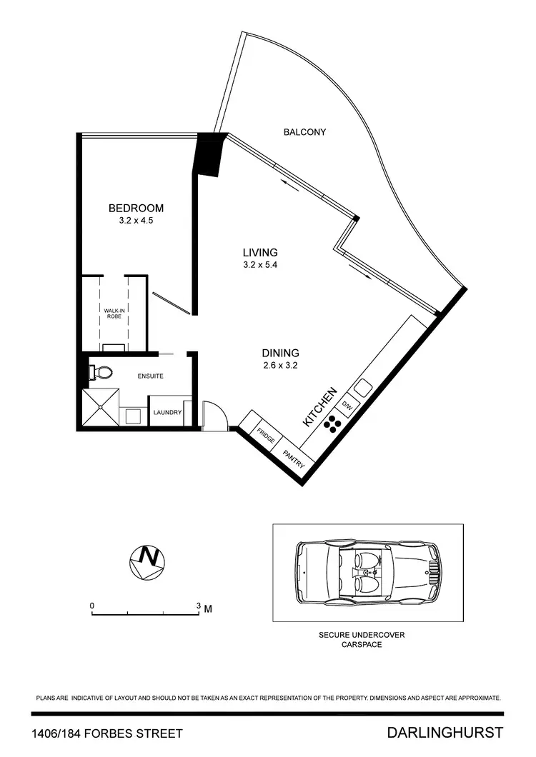 Floorplan of Homely apartment listing, 1406/184 Forbes Street, Darlinghurst NSW 2010