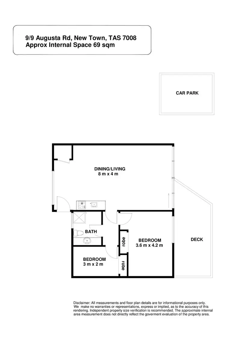 Floorplan of Homely unit listing, Unit 9 9 Augusta Road, New Town TAS 7008
