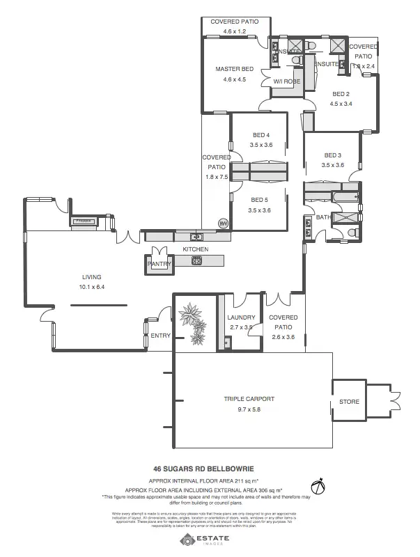 Floorplan of Homely rural property listing, 46 Sugars Road, Bellbowrie QLD 4070