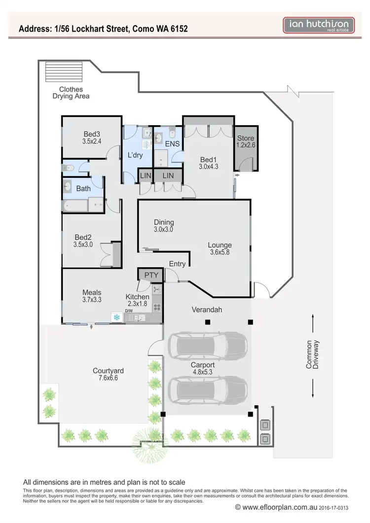Floorplan of Homely villa listing, 1/56 Lockhart St, Como WA 6152