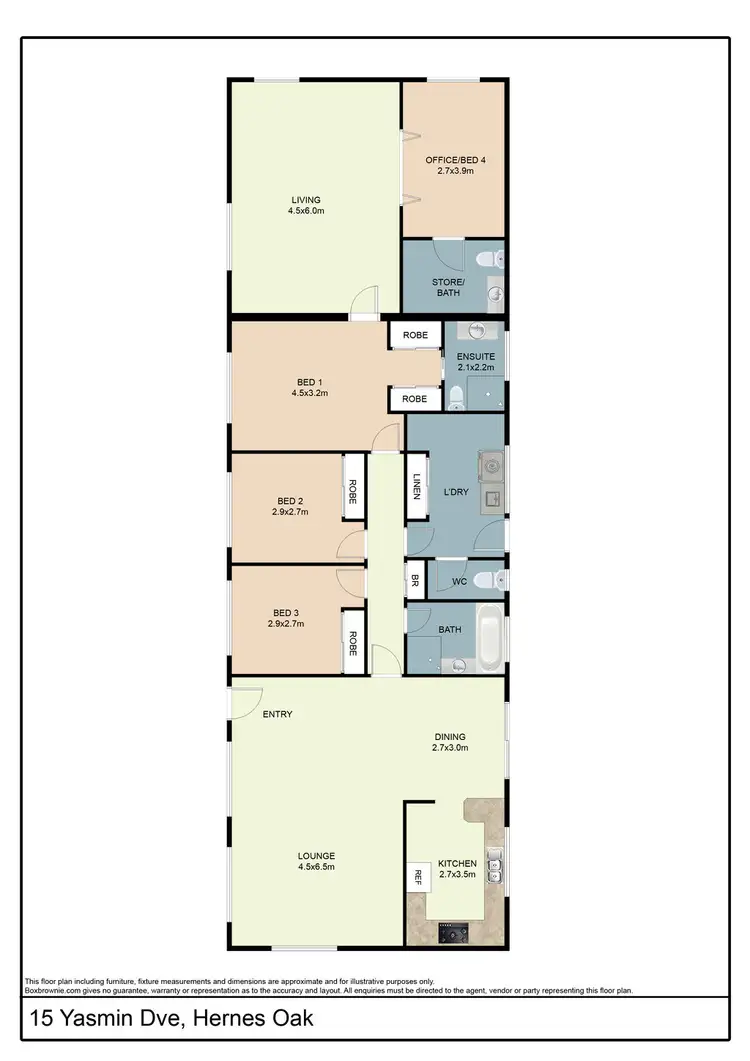 Floorplan of Homely rural property listing, 15 Yasmin Drive, Hernes Oak VIC 3825